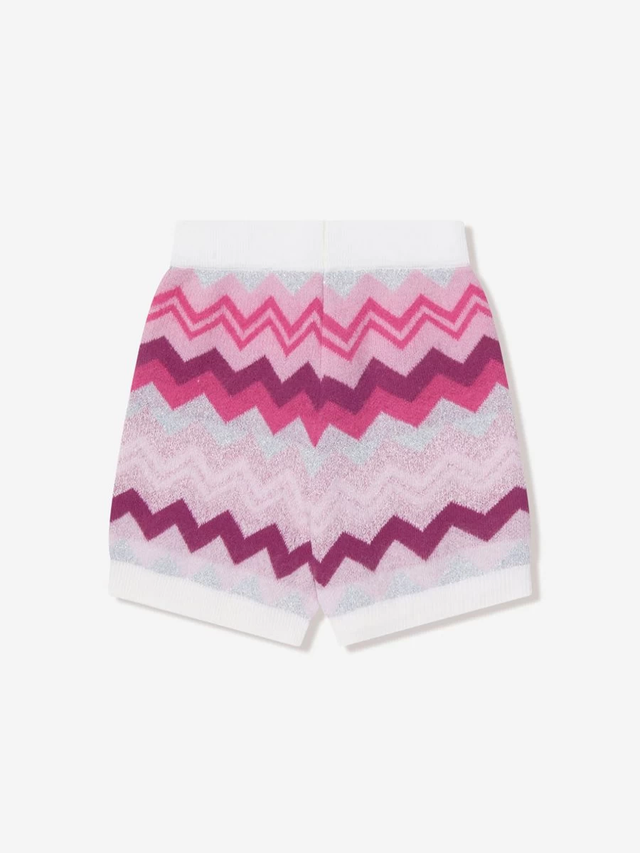 Missoni Teen Girls Pink Zigzag Knit Shorts