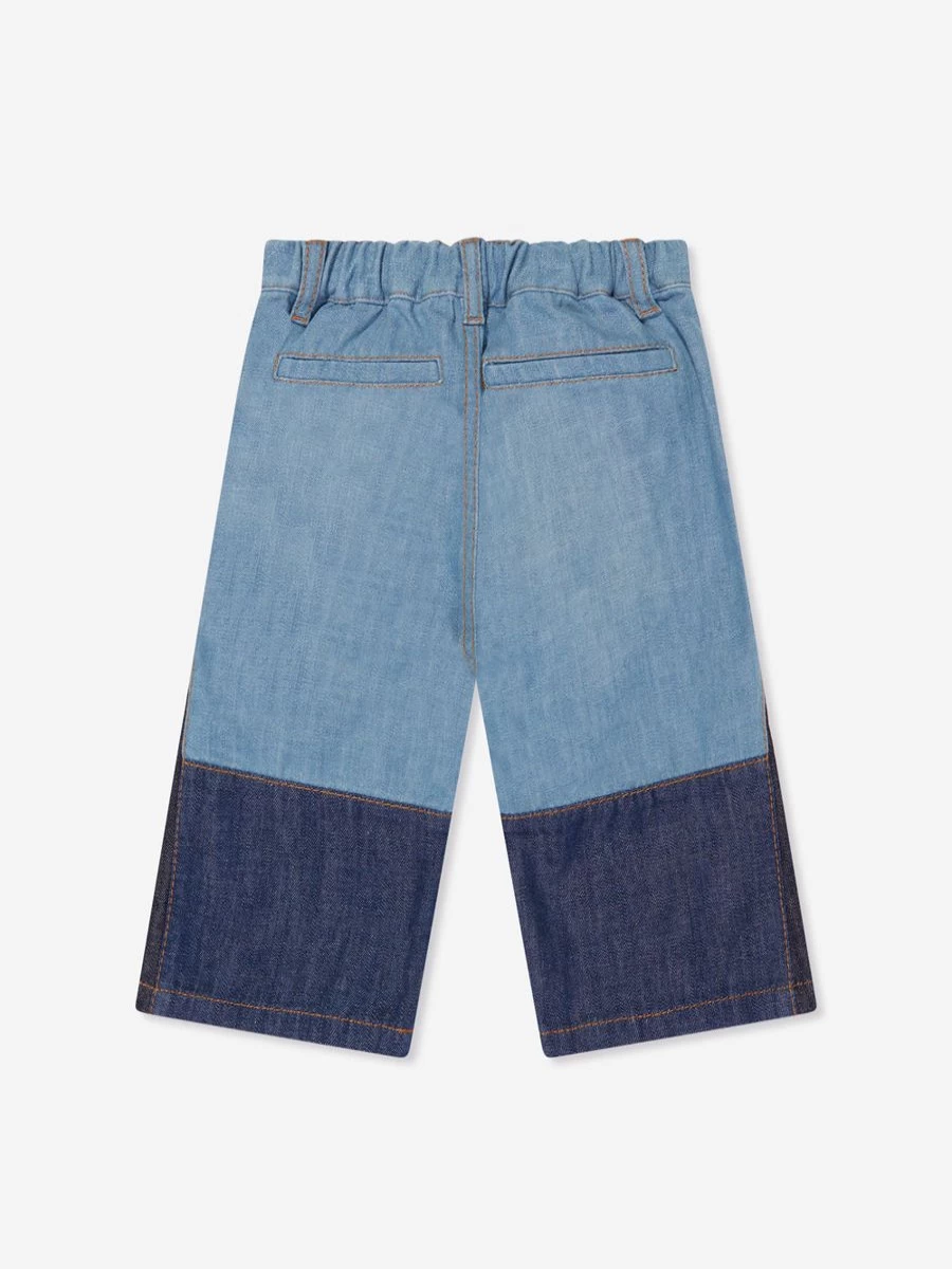 Chloé Baby Girls Blue Denim Trousers for Stylish Comfort