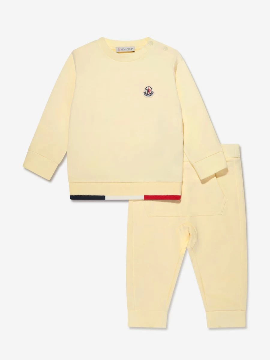 Moncler Enfant Boys' Yellow Logo Tracksuit - Stylish Kids Sportswear