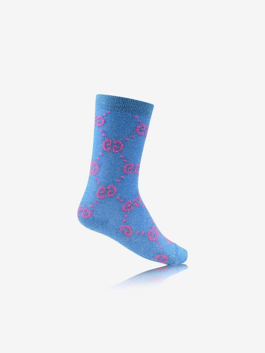 Gucci Kids Girls Glittery GG Logo Socks - Sparkly Children's Fashion Socks