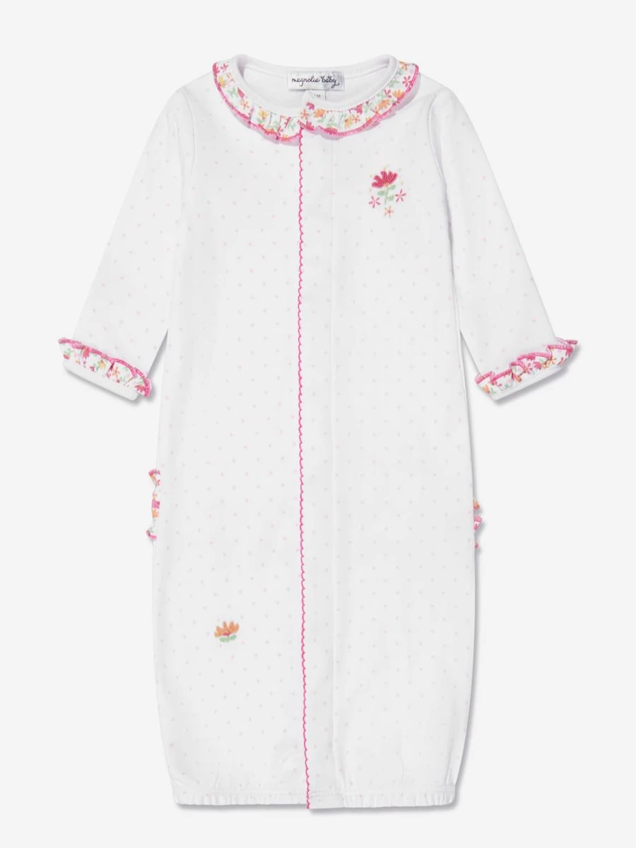 Magnolia Baby Girls White Embroidered Ruffle Dress - Elegant & Stylish Outfit for Toddlers
