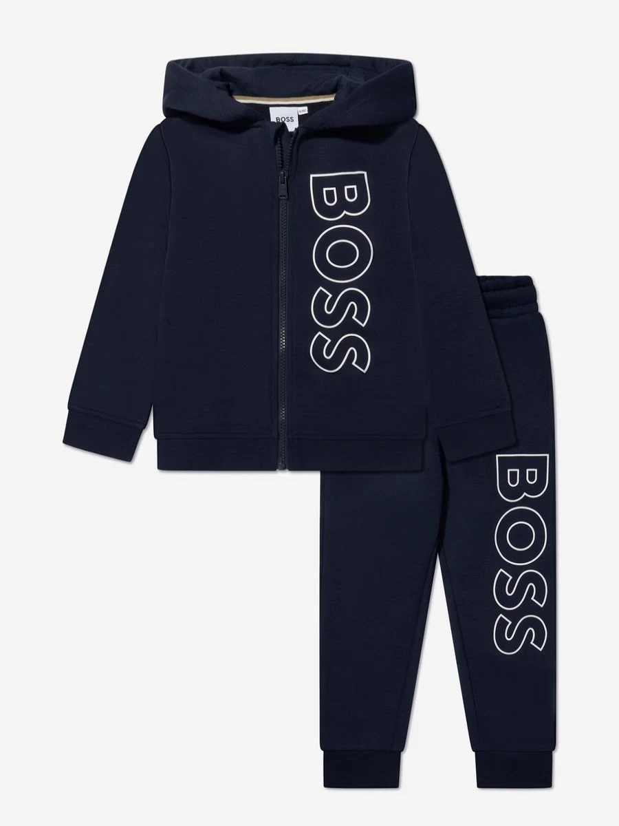 BOSS Teen Boys Navy Logo Tracksuit - Stylish Casual Athletic Set
