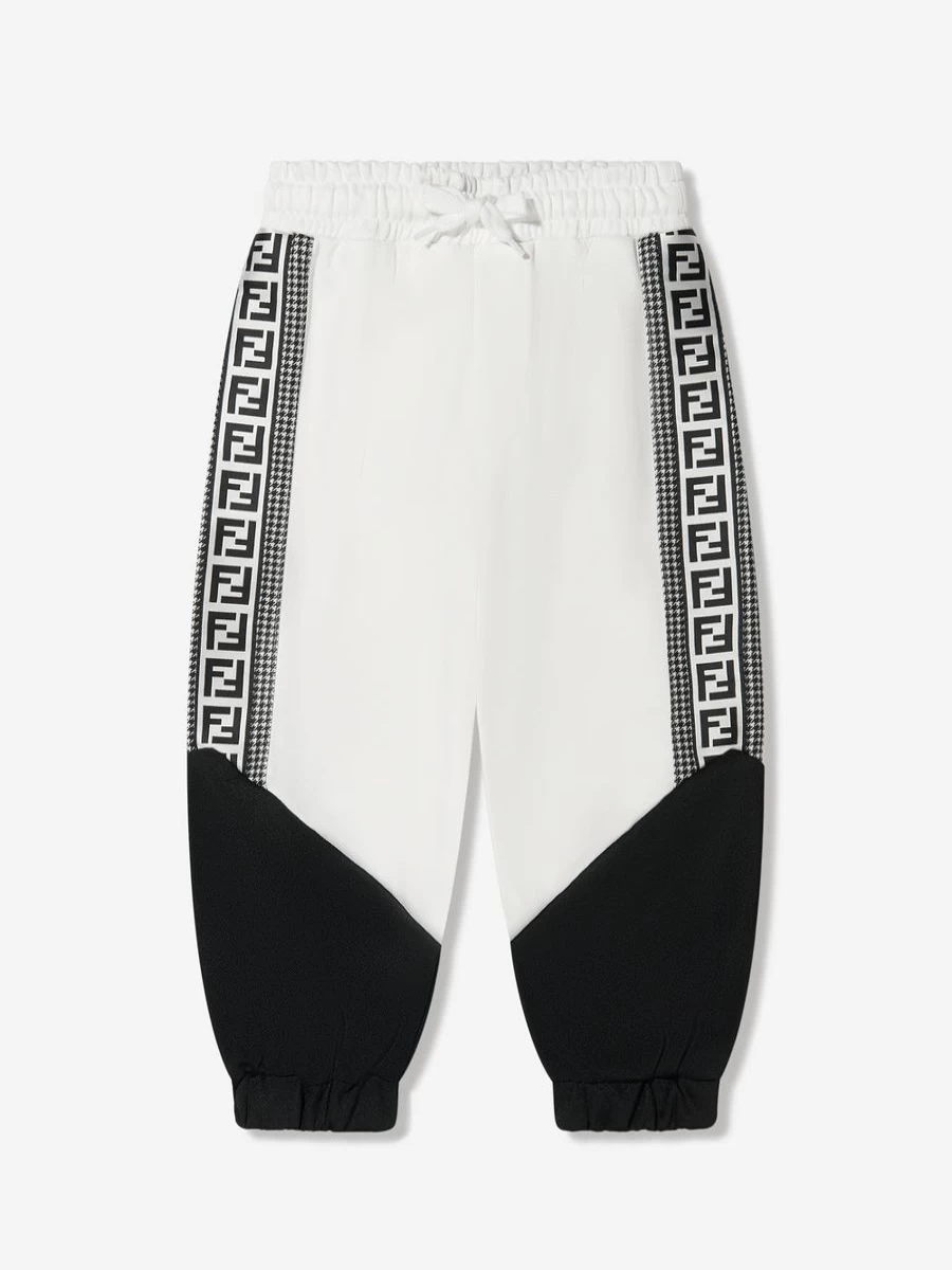 Fendi Kids Boys' Color Block Dogtooth Print Joggers - Stylish Casual Trousers for Boys