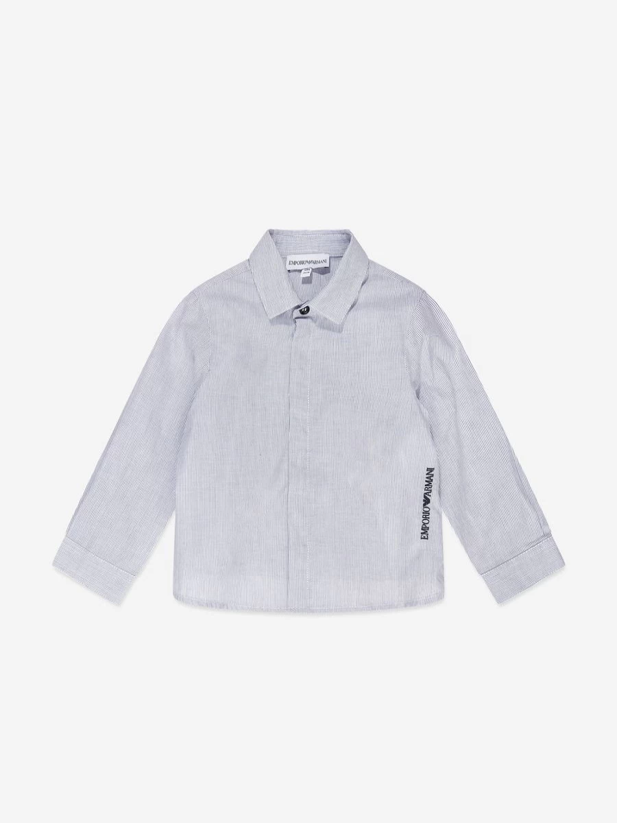 Emporio Armani Boys Blue Striped Shirt for Baby & Toddler
