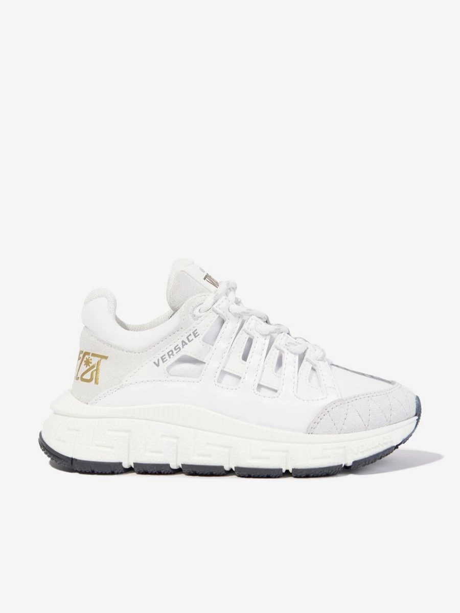 Versace Girls' White Trigreca Sneakers for Kids