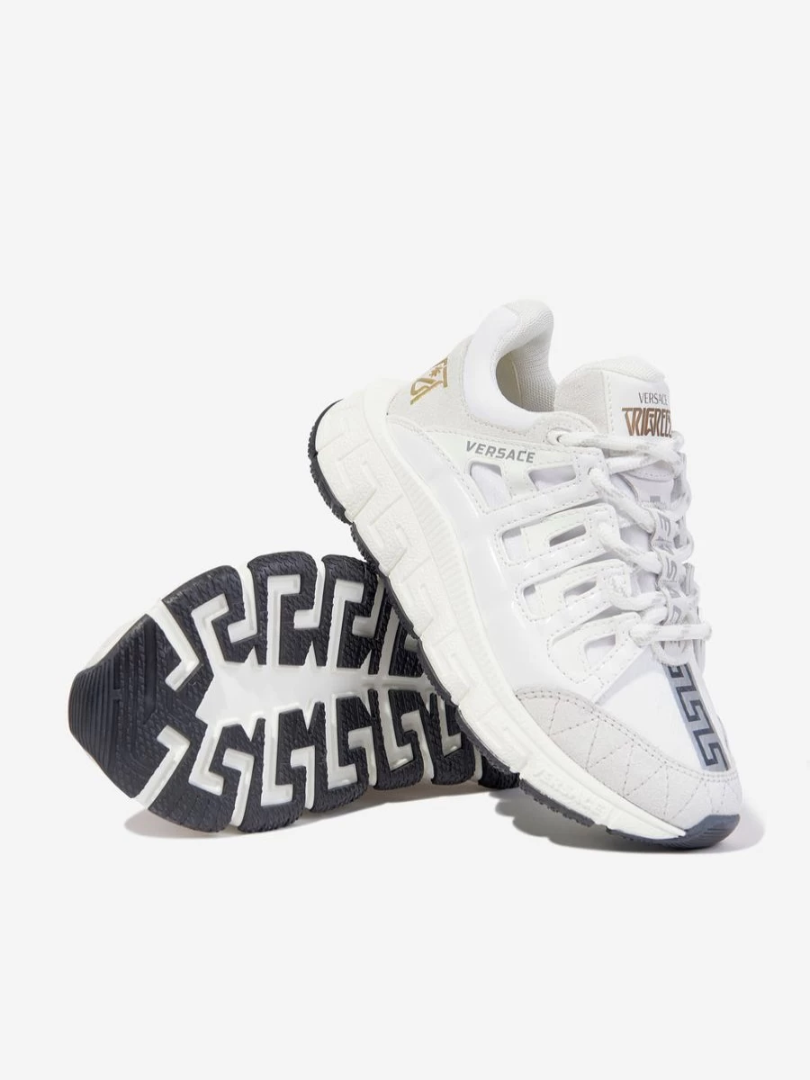 Versace Girls' White Trigreca Sneakers for Kids