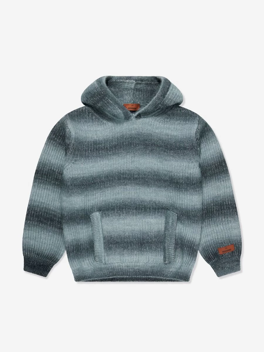 Missoni Teen Grey Knitted Hoodie for Kids – Stylish & Comfortable