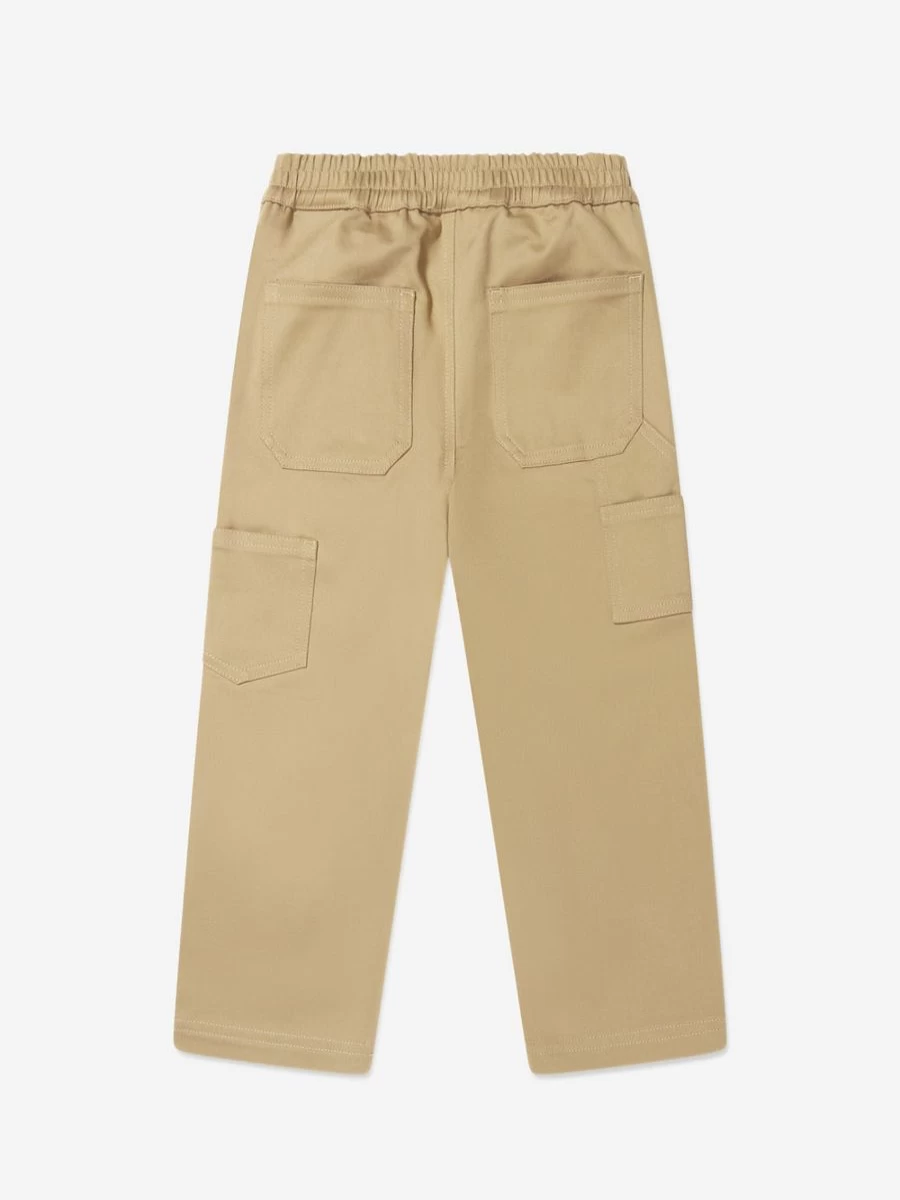 Off-White Boys Beige Camo Carpenter Pants with Logo