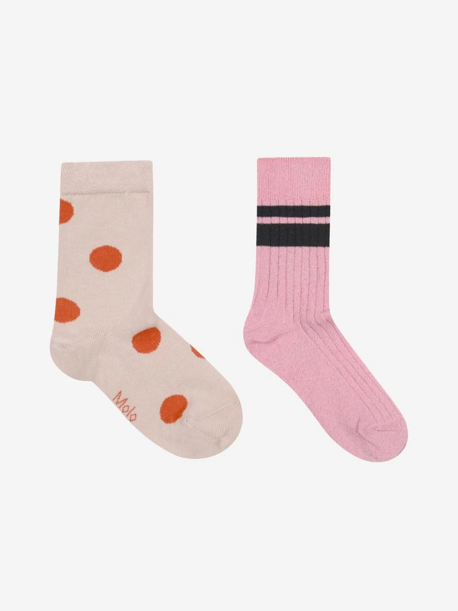 Molo Teen Girls' Cotton Socks Pack - 2 Pairs Soft Comfy Ankle Socks