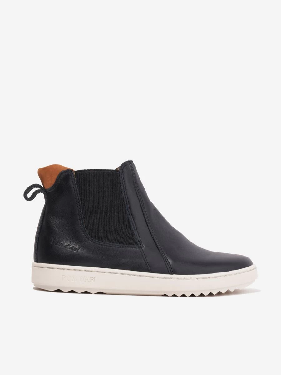 Pom D'Api Boys Black Leather Jodhpur Boots for Kids