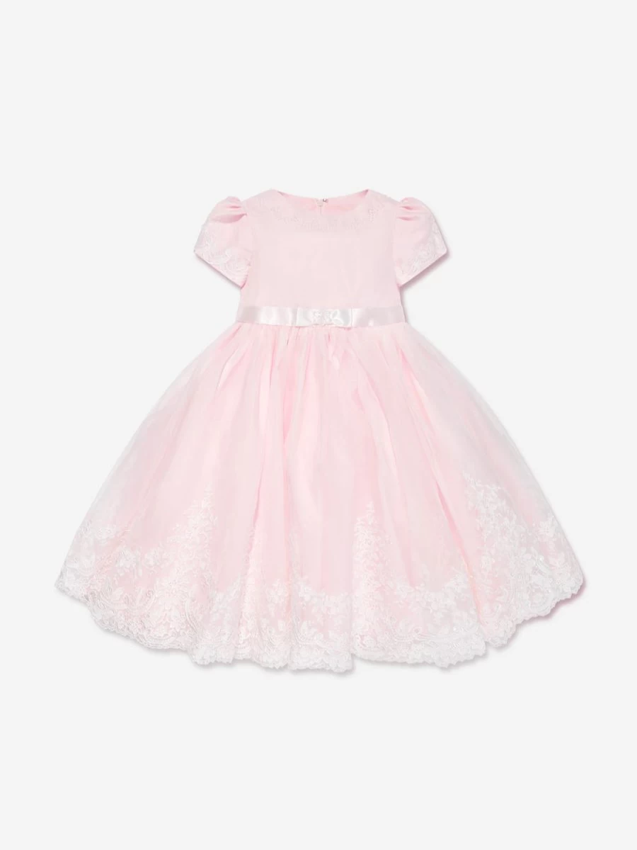 Sarah Louise Baby Girls Pink Ballerina Length Ceremonial Dress | Childsplay Clothing