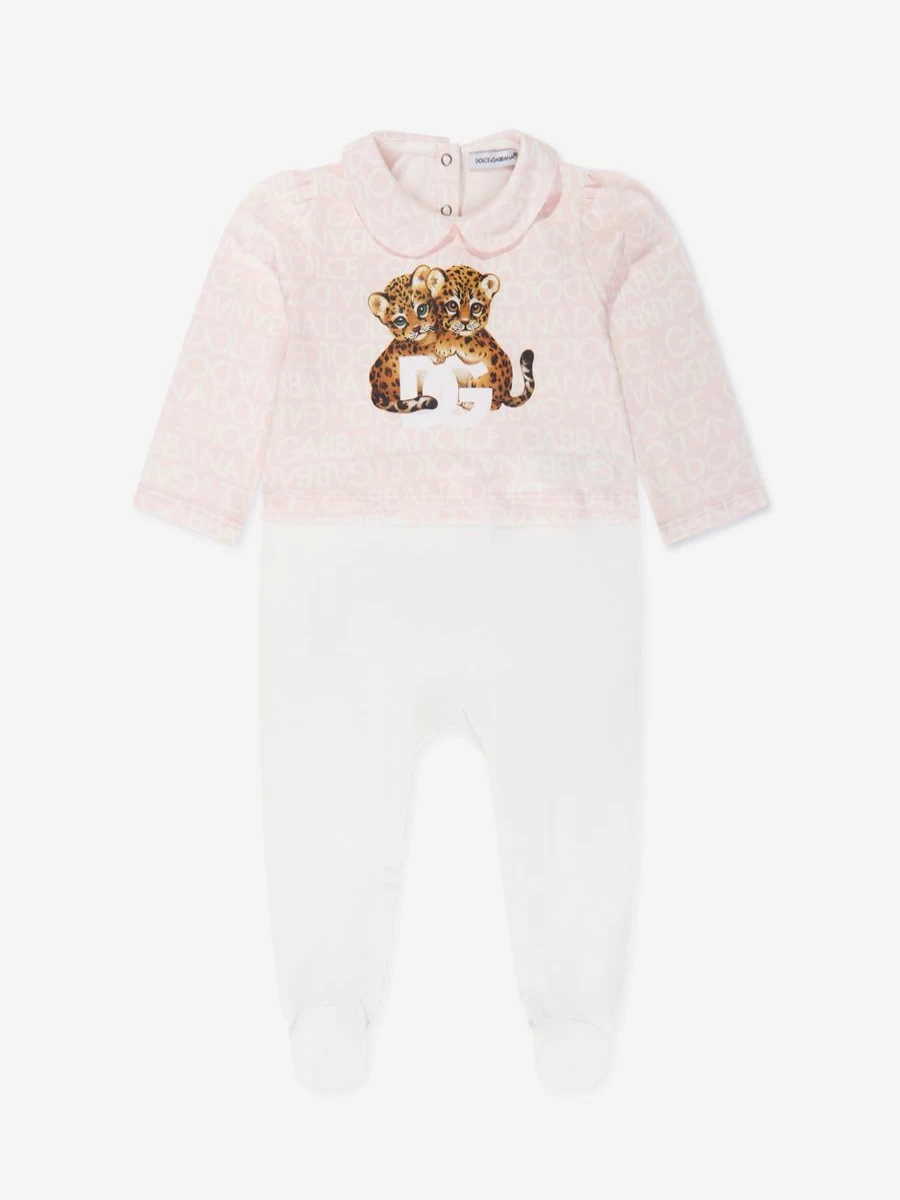 Dolce & Gabbana Kids Baby Girl Pink Leopard Print Babygrow Gift Set
