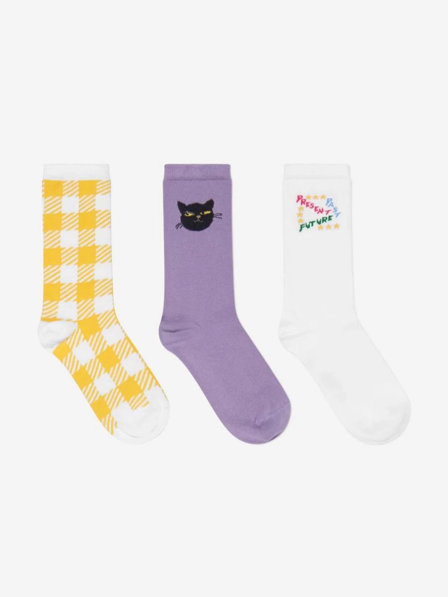Mini Rodini Organic Cotton Socks 3-Pack for Teens | Eco-Friendly Kids Socks Set | Soft & Durable