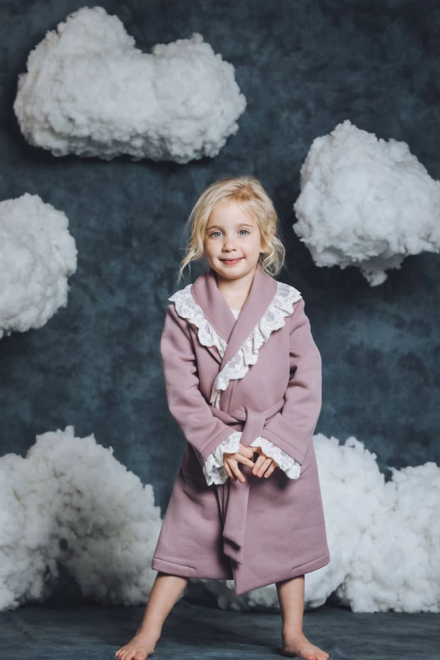 Amiki Girls Thalia Purple Dressing Gown - Soft & Comfortable Children's Robe
