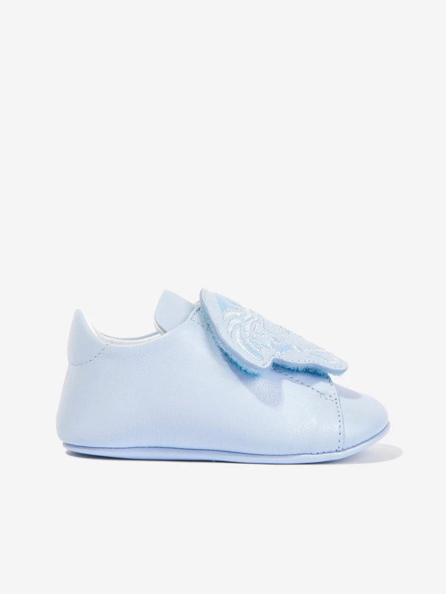Versace Baby Boys Blue Leather Trainers – Stylish & Comfortable First Walkers