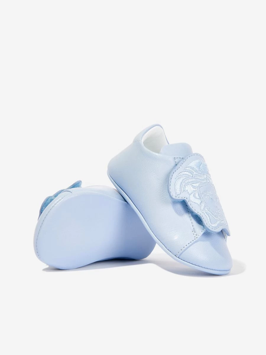 Versace Baby Boys Blue Leather Trainers – Stylish & Comfortable First Walkers