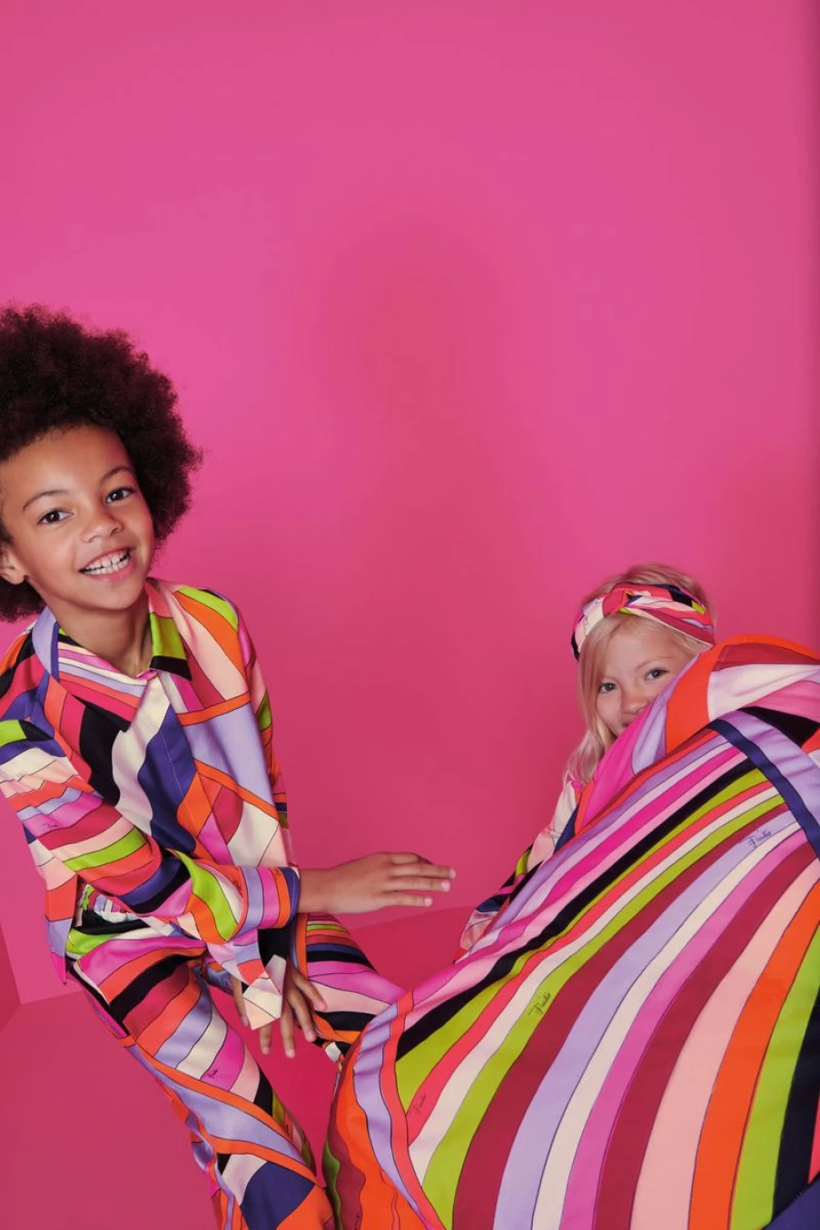 Emilio Pucci Teen Girls Multicolour Iridescent Print Blouse