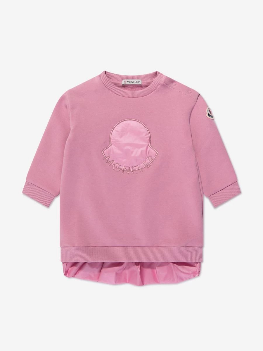 Moncler Enfant Baby Girls Pink Logo Sweater Dress - Soft & Stylish Winter Outfit