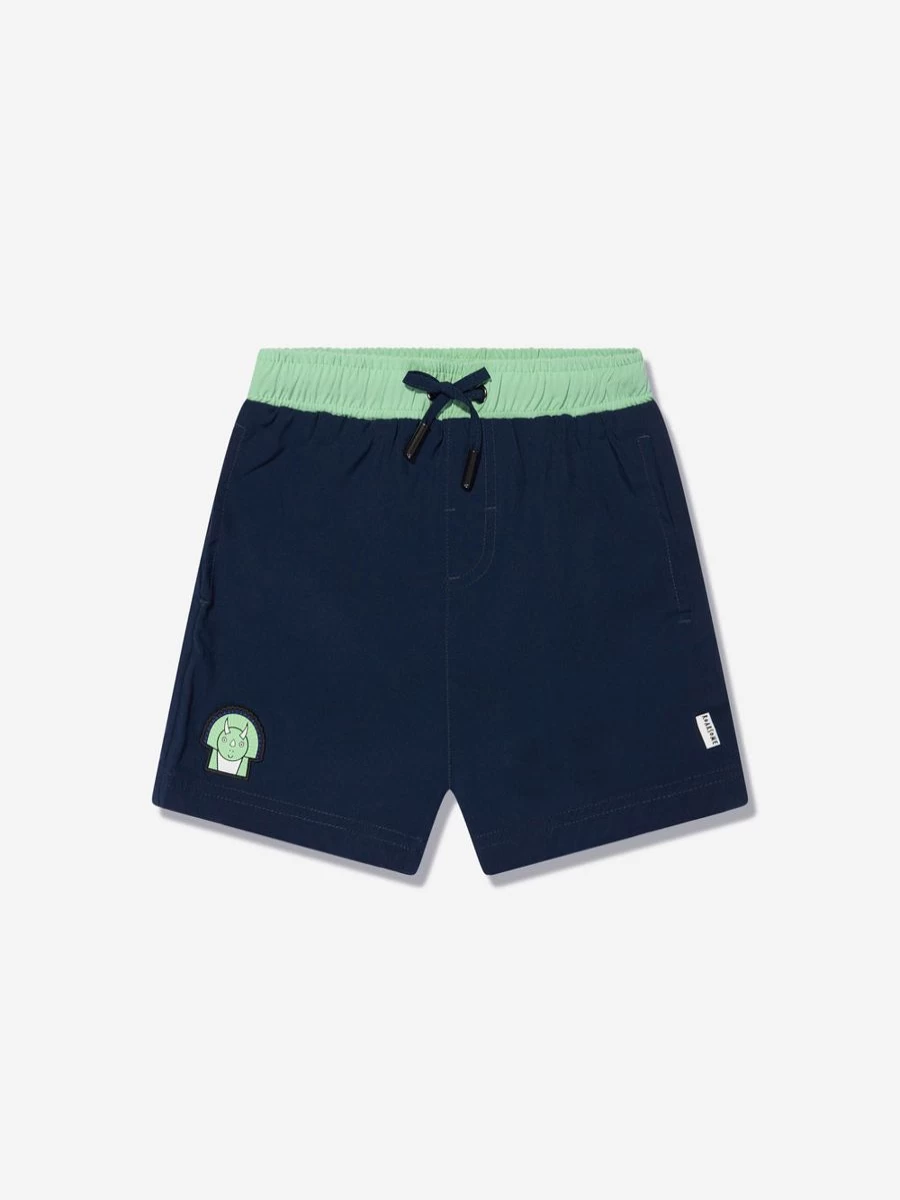 Roarsome Boys Navy Swim Shorts with Spikes - Quick Dry Comfort for Active Kids