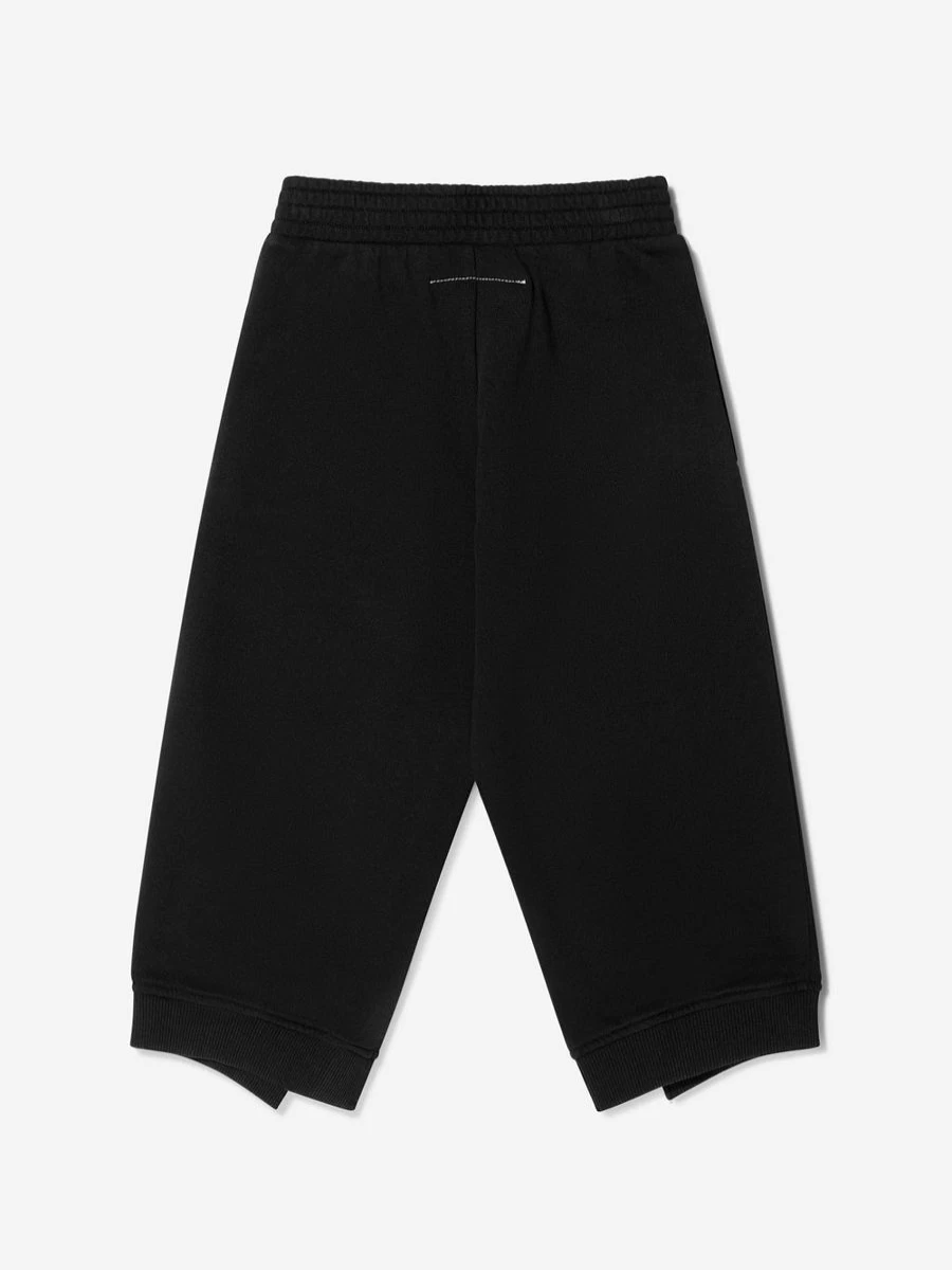 MM6 Maison Margiela Boys Black Logo Joggers Pants for Kids