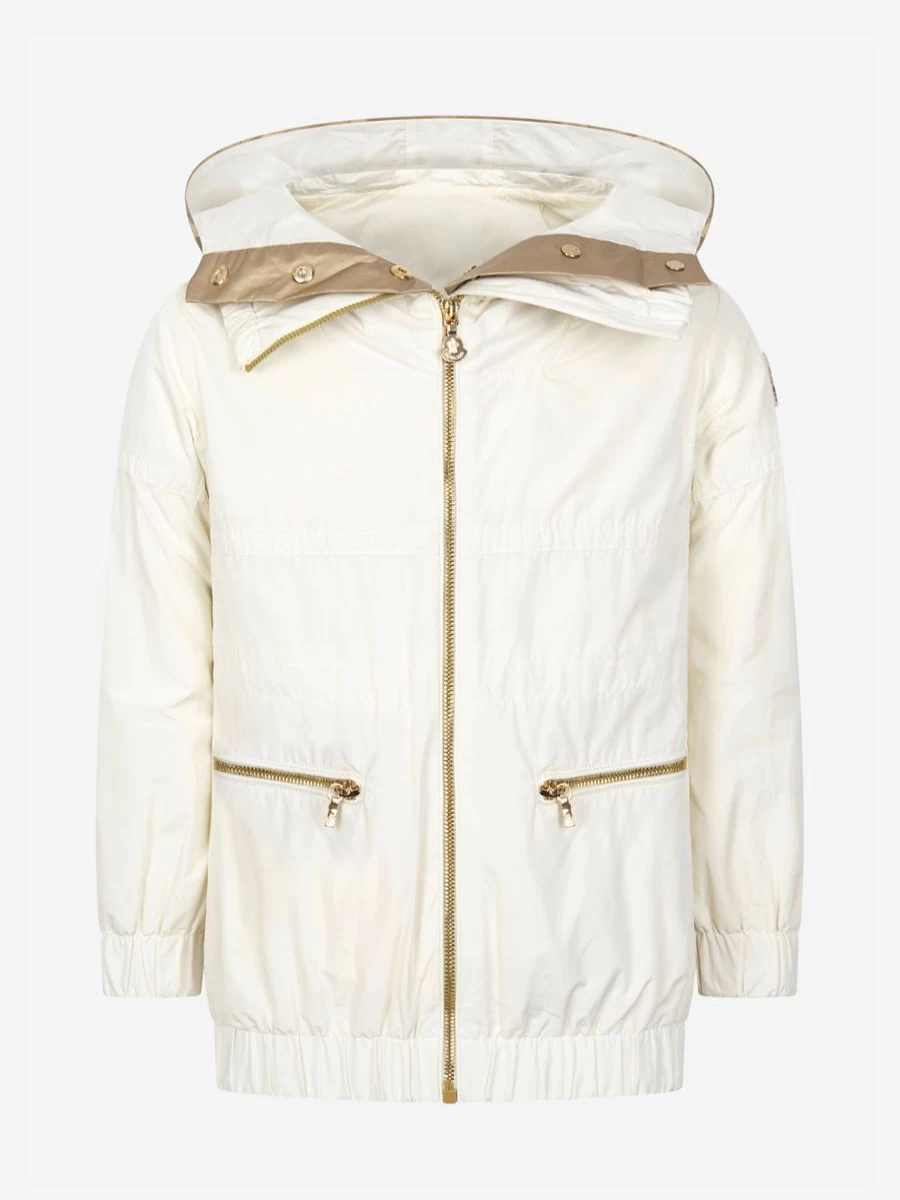 Moncler Enfant Girls Ivory & Gold Inna Jacket | Winter Coat for Girls