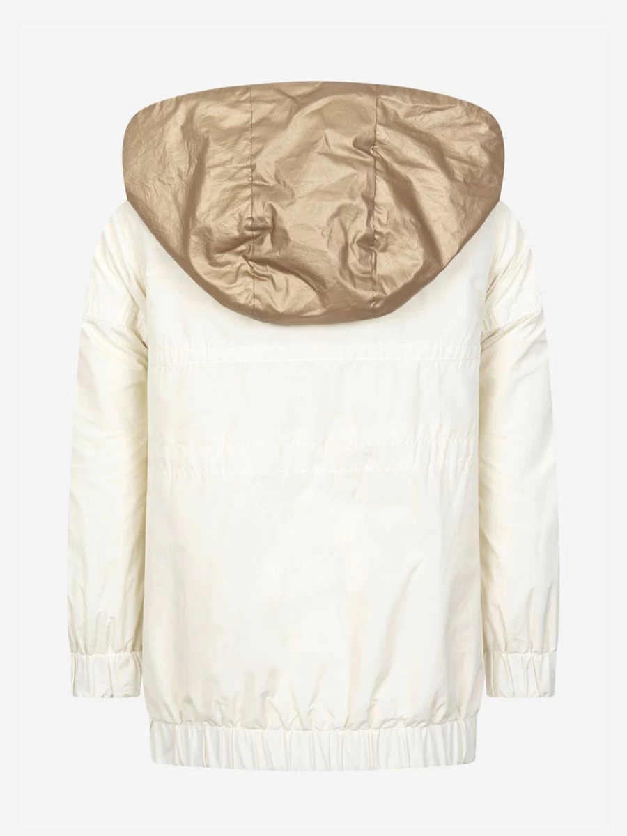 Moncler Enfant Girls Ivory & Gold Inna Jacket | Winter Coat for Girls
