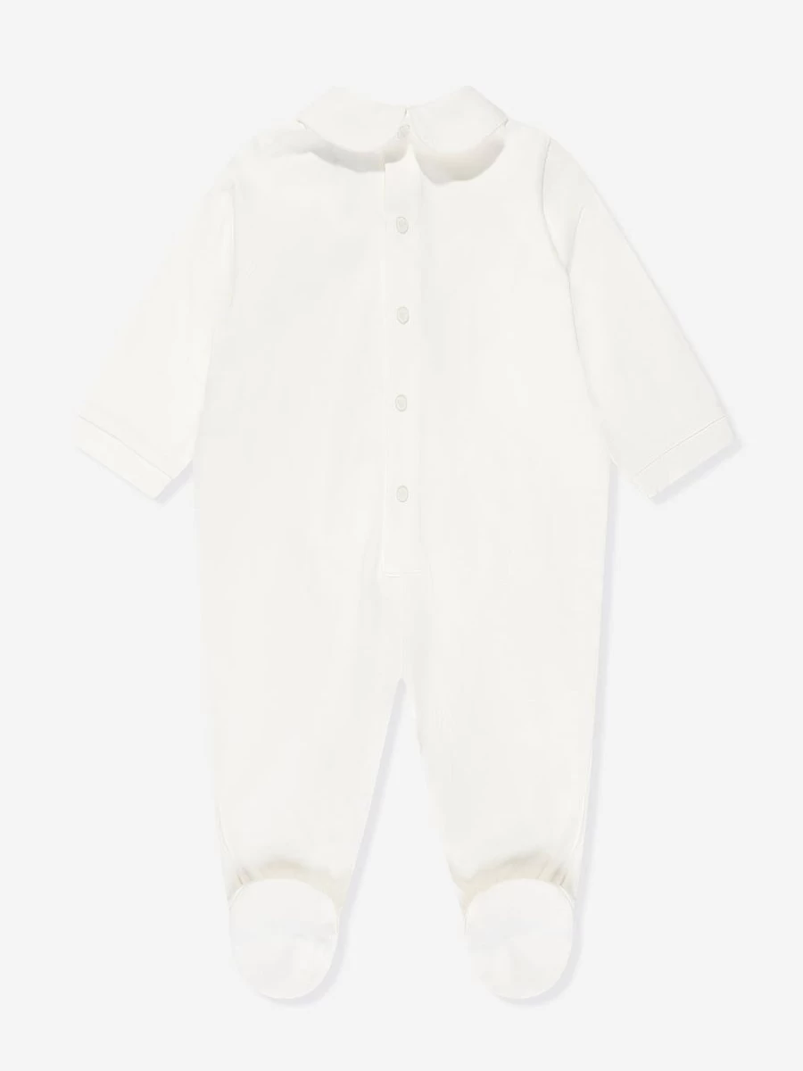 Emporio Armani Boys Ivory Cotton Babygrow - Soft & Comfortable Infant Romper