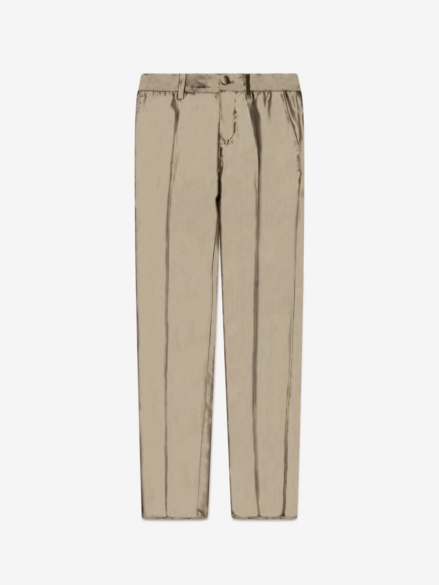 Dolce & Gabbana Kids Gold Silk Dress Pants for Teen Boys