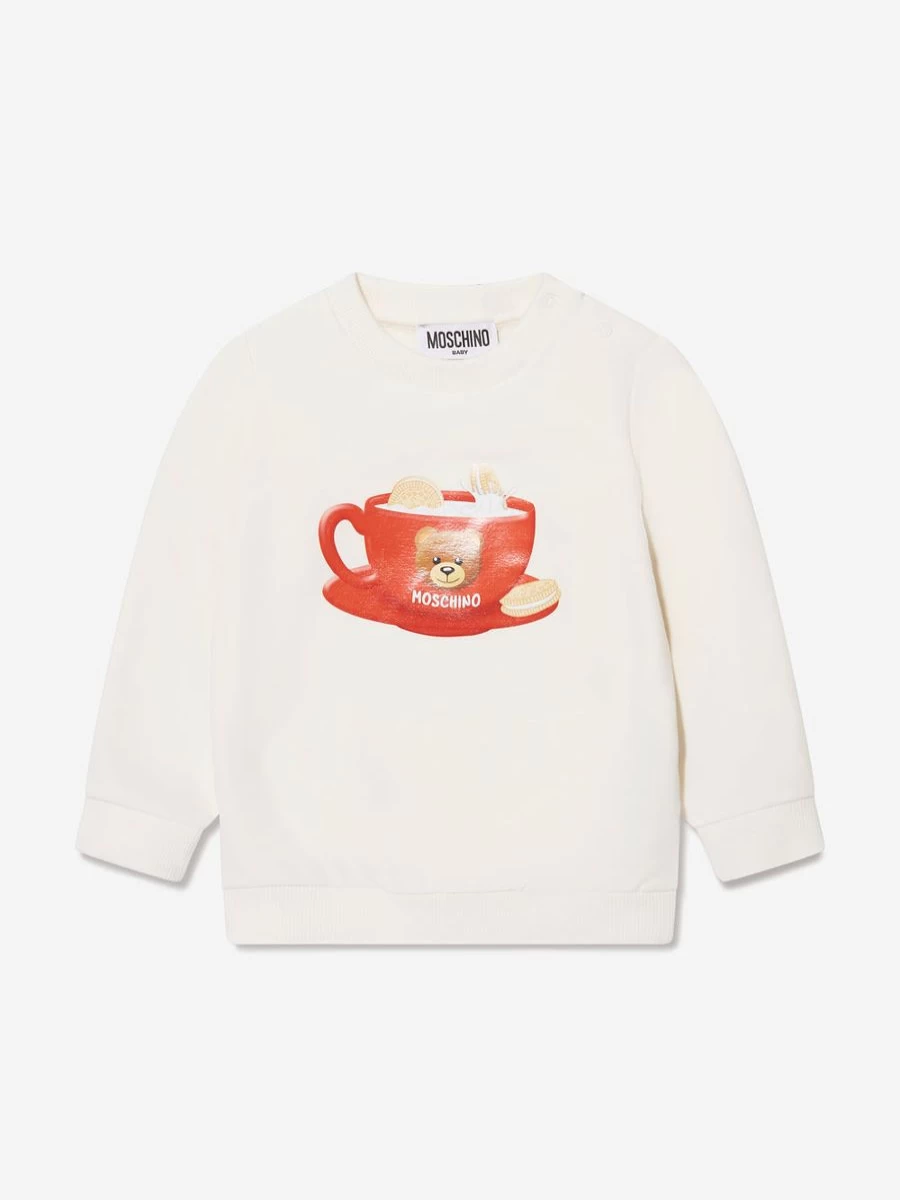 Moschino Kids Ivory Teddy Bear Teacup Sweatshirt for Baby Boys & Girls