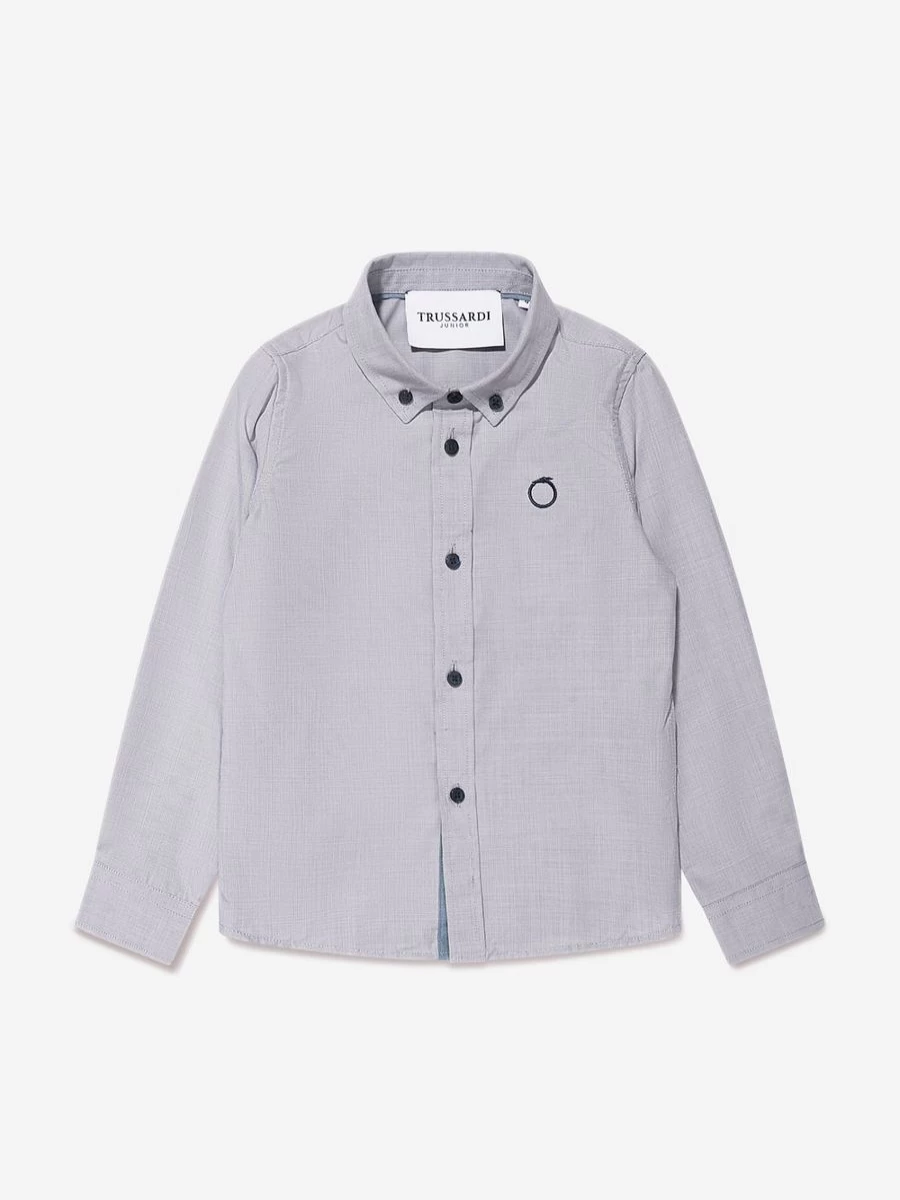 Trussardi Teen Boys Rahill Grey Shirt for Stylish Casual Wear
