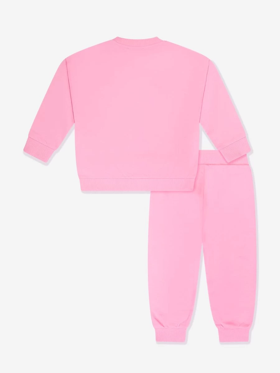 Moschino Kids Baby Girls Pink Teddy Logo Tracksuit - Soft Cotton Jogger Set
