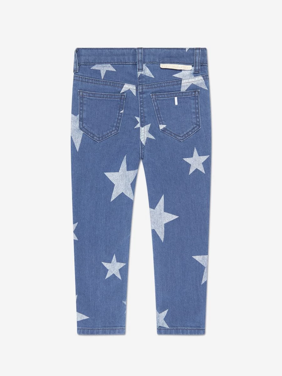 Stella McCartney Kids Girls Blue Slim Fit Star Print Jeans for Girls