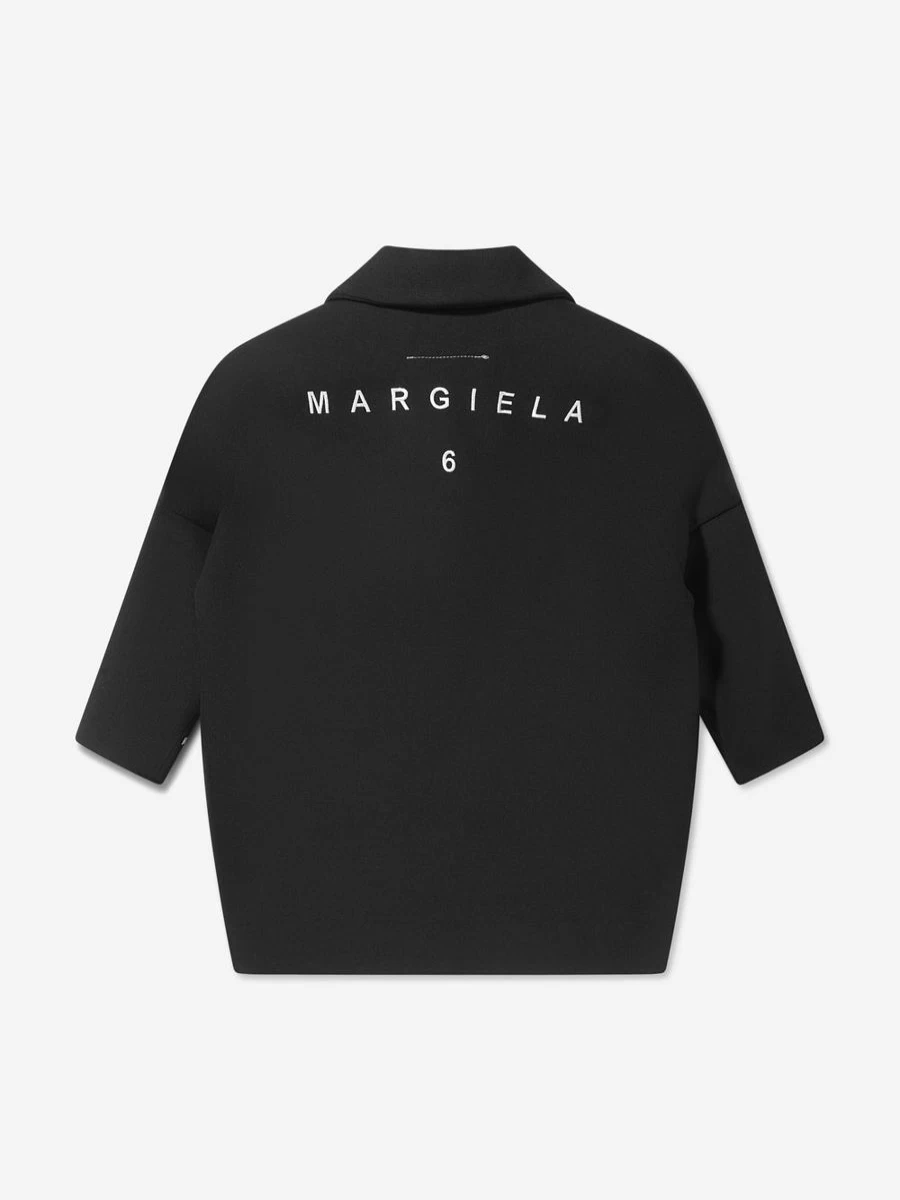 MM6 Maison Margiela Boys' Wool Coat with Back Logo | Kids' Winter Outerwear