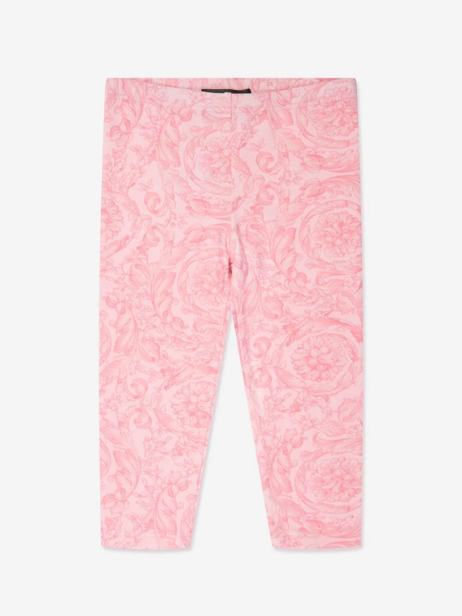 Versace Baby Girls Pink Barocco Print Leggings