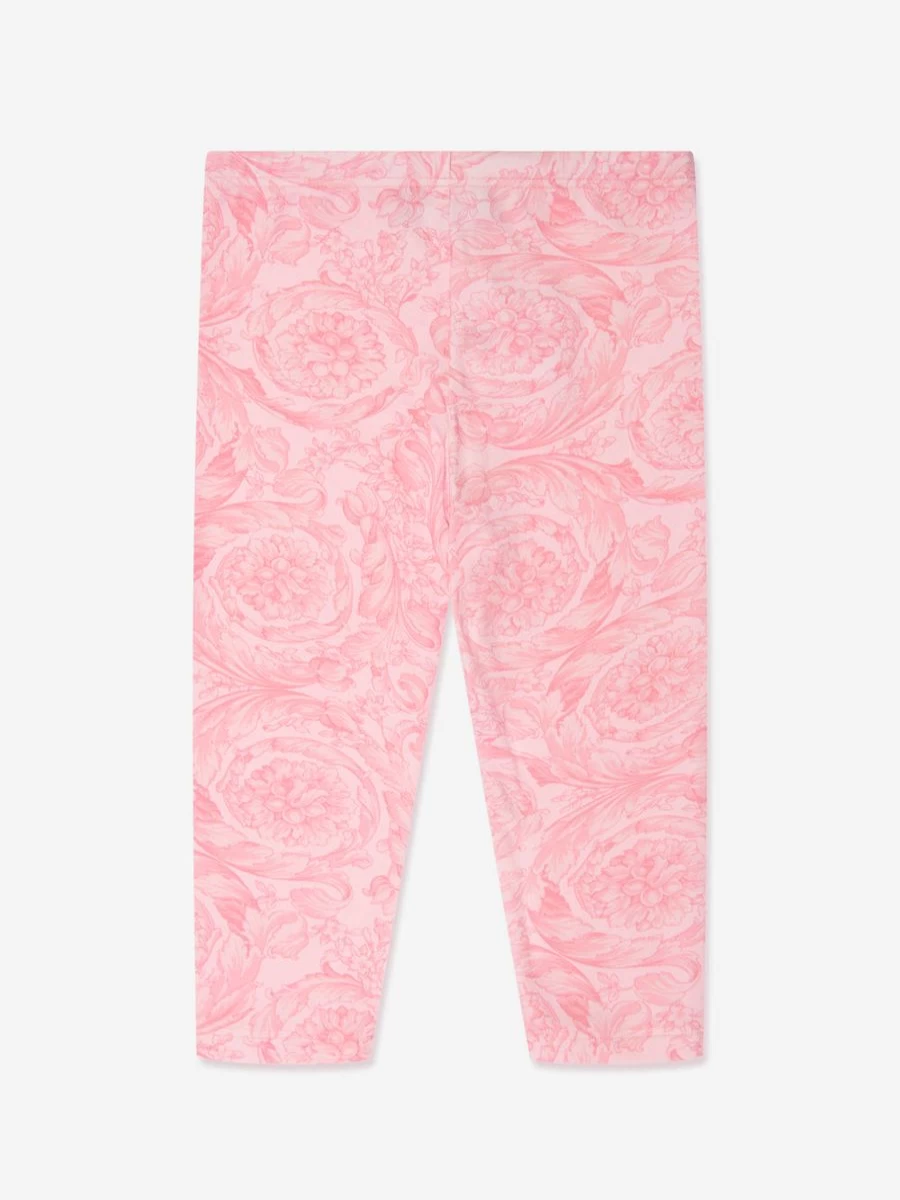 Versace Baby Girls Pink Barocco Print Leggings