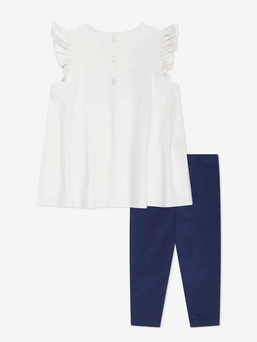 Ralph Lauren Kids Baby Girls White Top and Leggings Outfit Set