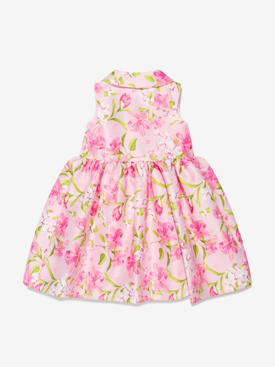 "Mama Luma Girls Pink Floral Dress - Stylish & Comfortable Kids Summer Outfit"