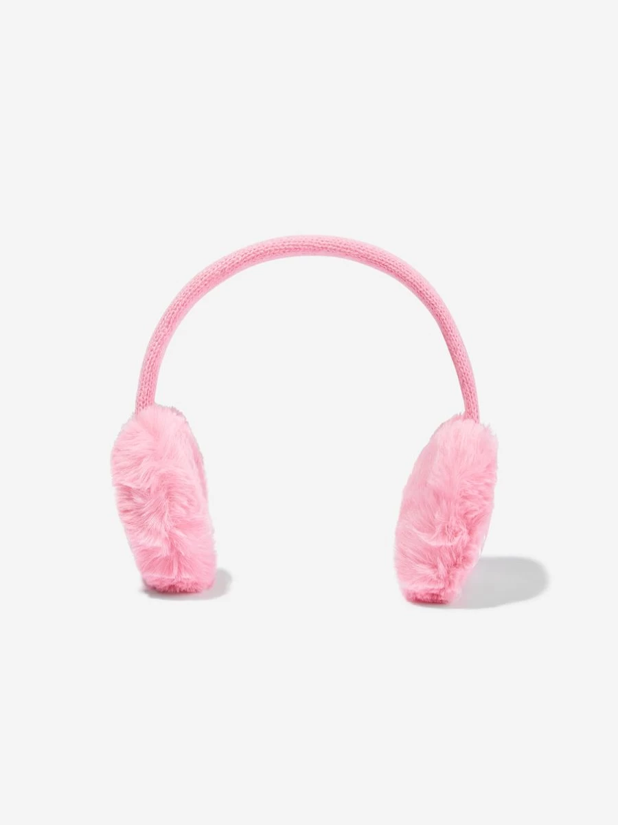 MC2 Saint Barth Teen Girls Pink Fur Earmuffs - Winter Fashion Accessory