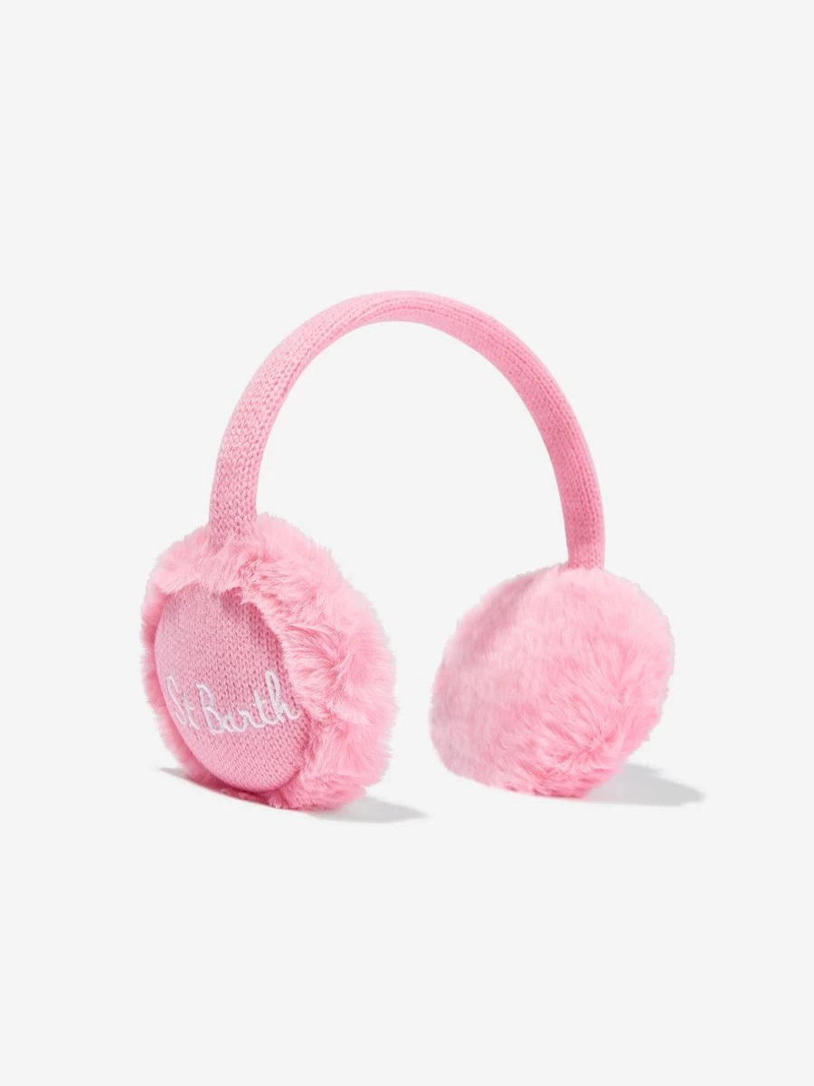 MC2 Saint Barth Teen Girls Pink Fur Earmuffs - Winter Fashion Accessory