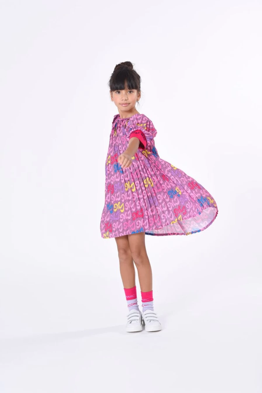 MARC JACOBS Teen Girls Pink Pleated Logo Dress