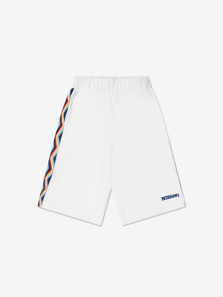 Missoni Boys' White Logo Jersey Shorts for Active Wear