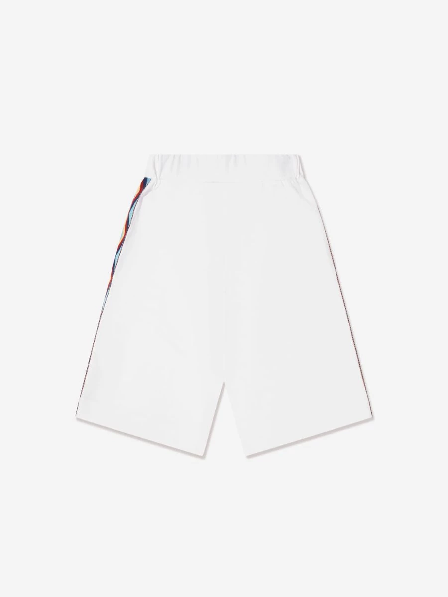 Missoni Boys' White Logo Jersey Shorts for Active Wear