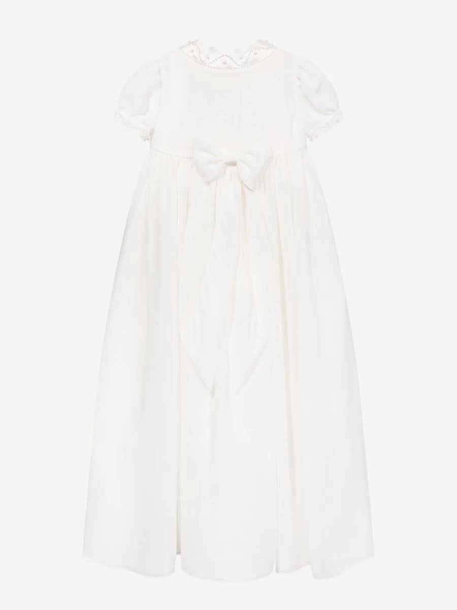 Sarah Louise Ivory Christening Gown and Bonnet Set for Baby Girls - Elegant Baptism Outfit