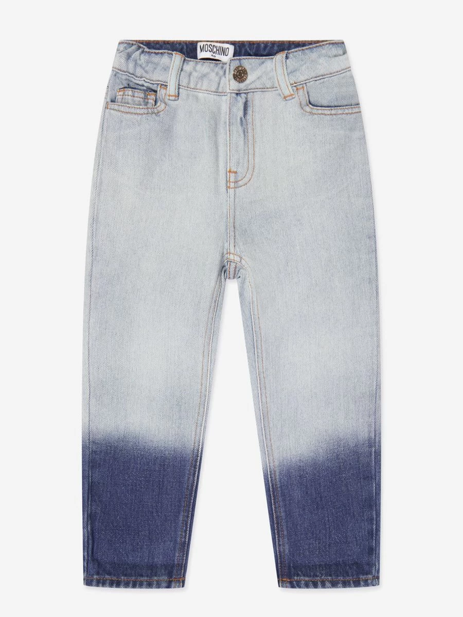 Moschino Kids Boys Slim Fit Blue Jeans for Toddlers and Youth