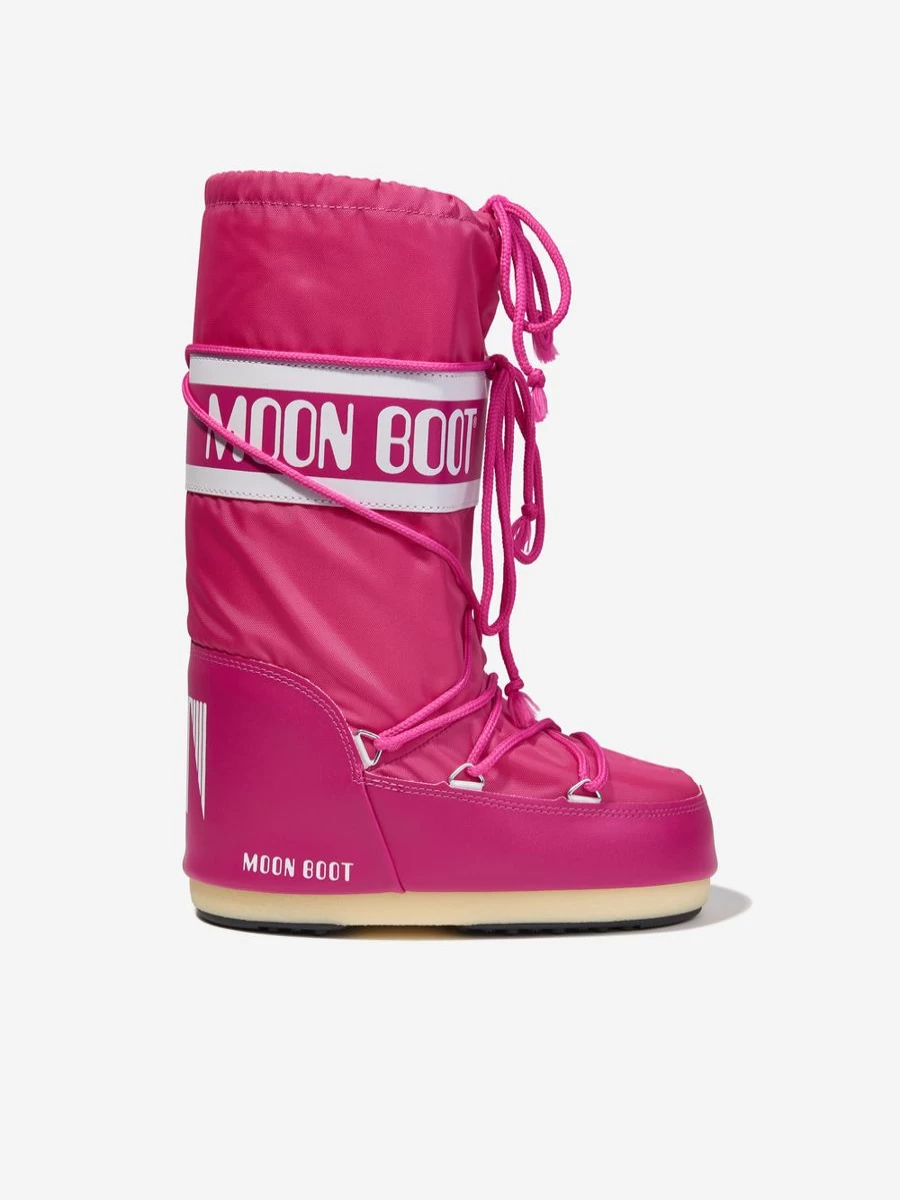 Moon Boot Girls Icon Pink Nylon Snow Boots for Winter