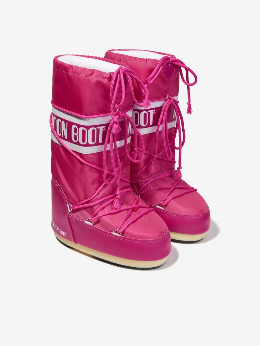 Moon Boot Girls Icon Pink Nylon Snow Boots for Winter