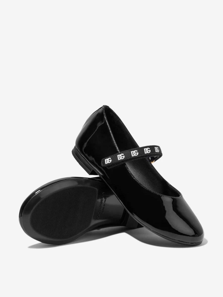 Dolce & Gabbana Kids Black Patent Leather Shoes for Teen Girls | Stylish & Comfortable