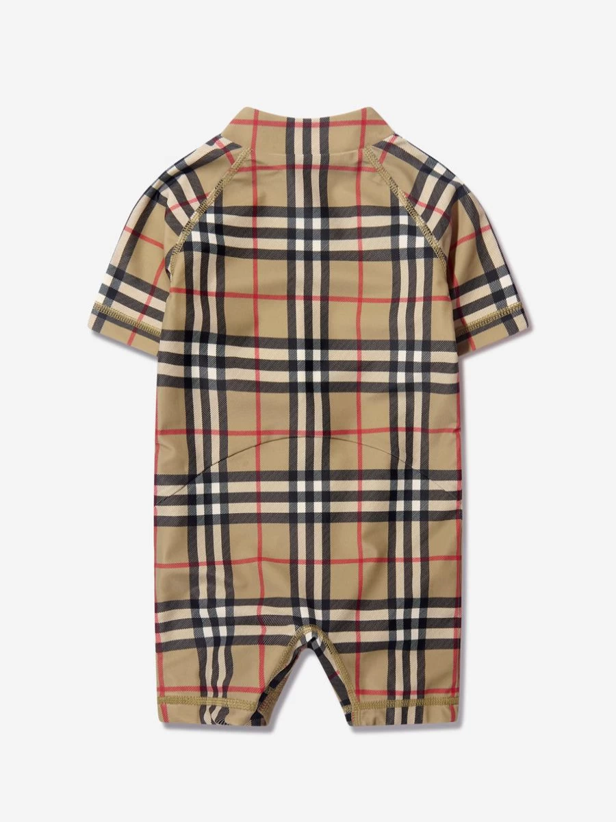 Burberry Kids Boys Beige Fisher Check Rash Vest - Childsplay Clothing