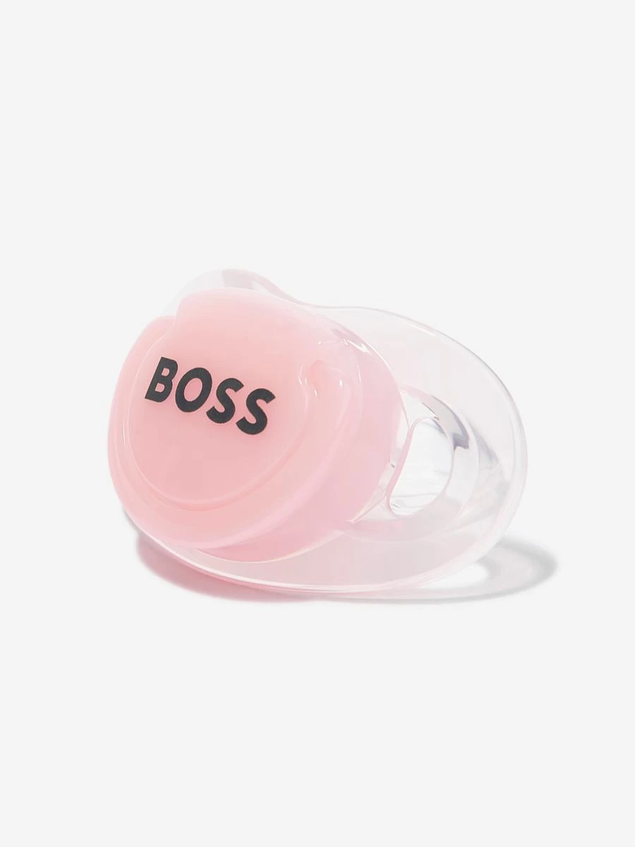 BOSS Baby Girls Pink Logo Print Pacifier | Stylish Infant Accessory by Childsplay Clothing