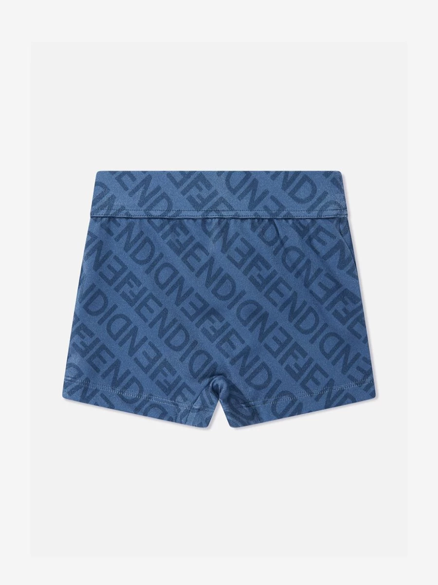 Fendi Kids Boys Blue FF Logo Swim Shorts | Quick-Dry Comfort Beachwear